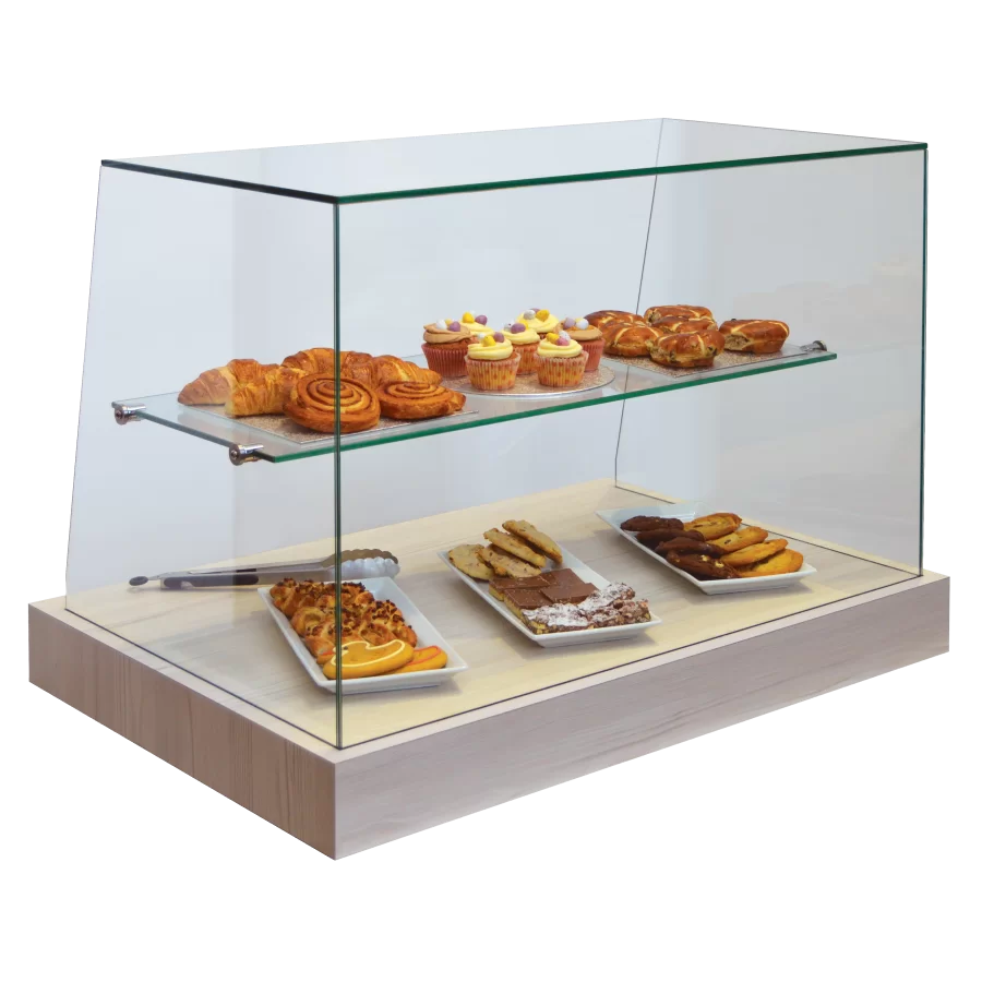 VIC03SQ Square Glass Ambient Cake Display - Image 3