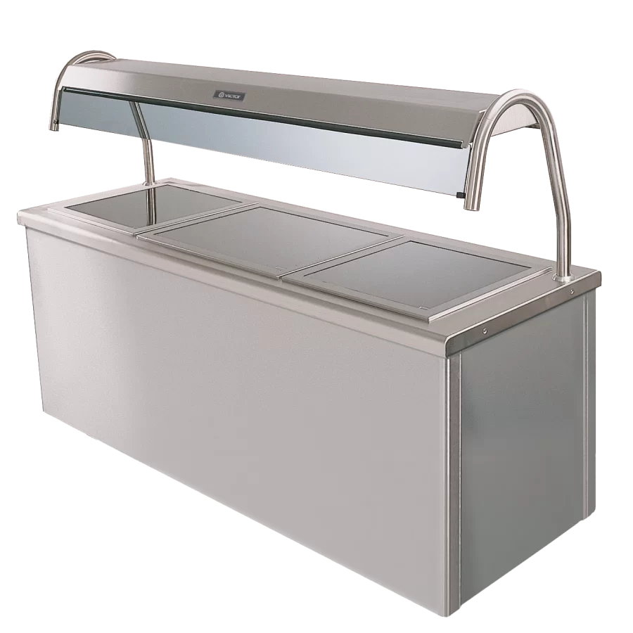 CARIB3.2B16 Caribbean Glass Top Hot Cupboard